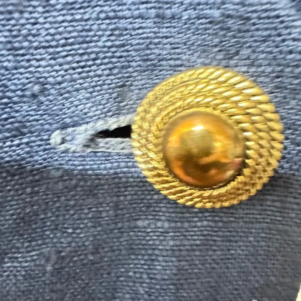 Y2K NY Sake Navy sailor Linen Double Breasted V‎ Neck Sheath Dress Size 12 - Picture 3 of 10